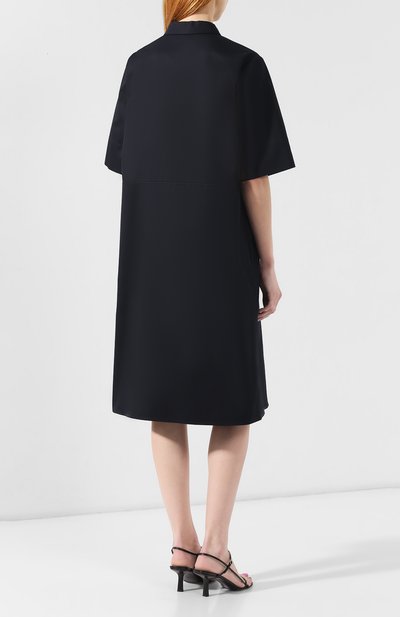 Хлопковое платье JIL SANDER NAVY темно-синего цвета по цене 34750 руб., арт. JNWM5020A/JM2434, фото 4 Хлопковое платье JIL SANDER NAVY, арт. JNWM5020A/JM2434, фото 4