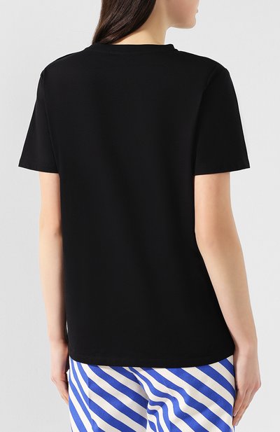 Хлопковая футболка BALMAIN черного цвета по цене 32950 руб., арт. RF11077/I042, фото 4 Хлопковая футболка BALMAIN, арт. RF11077/I042, фото 4