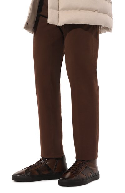 Кожаные кеды gloria SANTONI, арт. MBGG22025SM0PG0N, фото 3