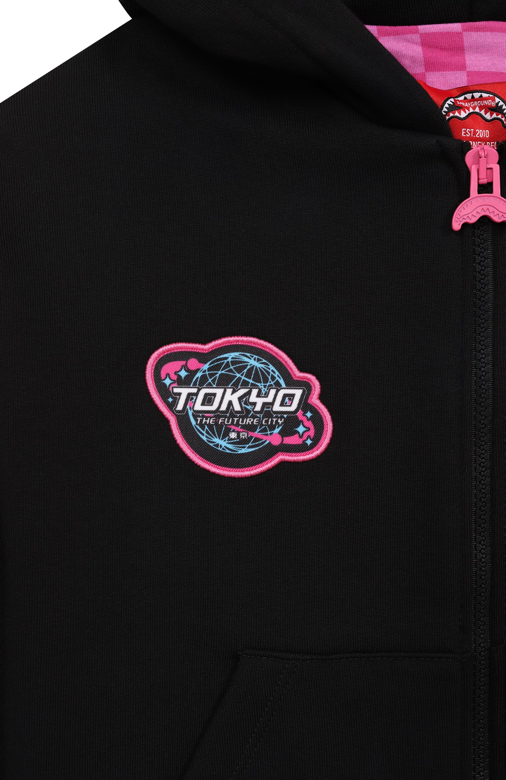 Хлопковая толстовка SPRAYGROUND, арт. SPY1554GBLK/SHARK IN JAPAN 0VER FULL-ZIP H00DIE BL, фото 3