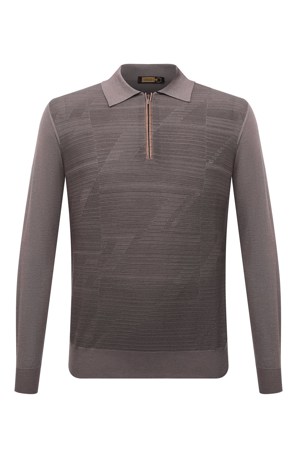 Поло с отделкой из кожи аллигатора ZILLI темно-бежевого цвета по цене 184000 руб., арт. MBW-PZ122-MISC1/ML01/AMIS, фото 1 Поло с отделкой из кожи аллигатора ZILLI, арт. MBW-PZ122-MISC1/ML01/AMIS, фото 1