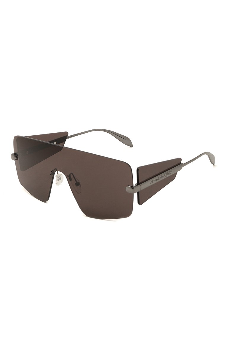 Женские солнцезащитные очки ALEXANDER MCQUEEN черного цвета, арт. AM0460S 001 | Фото 1 (Региональные ограничения белый список (Axapta Mercury): Не проставлено; Нос: Не проставлено; Тип очков: С/з; Материал: Металл; Очки форма: Маска; Оптика Гендер: оптика-женское)