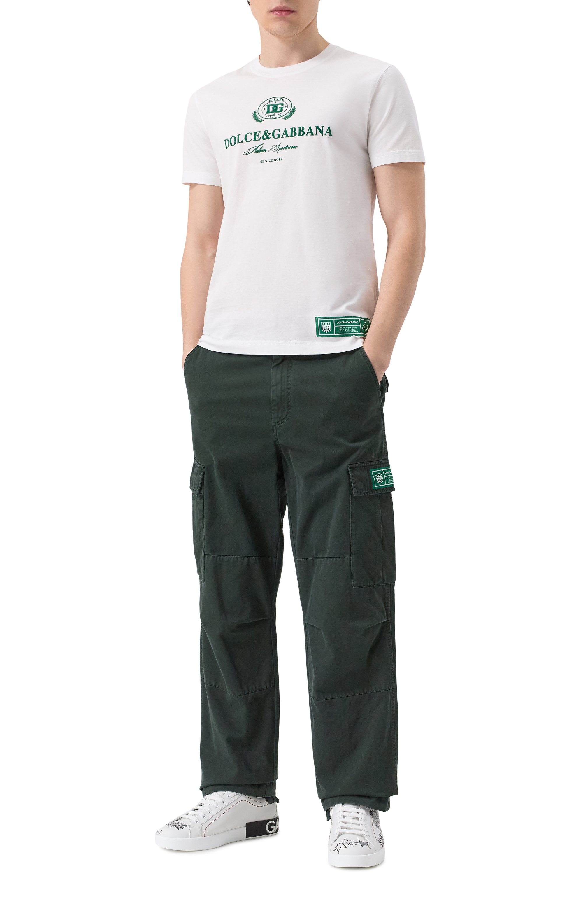 Хлопковая футболка DOLCE & GABBANA белого цвета по цене 61550 руб., арт. G8RN8T/G7NUC, фото 2 Хлопковая футболка DOLCE & GABBANA, арт. G8RN8T/G7NUC, фото 2