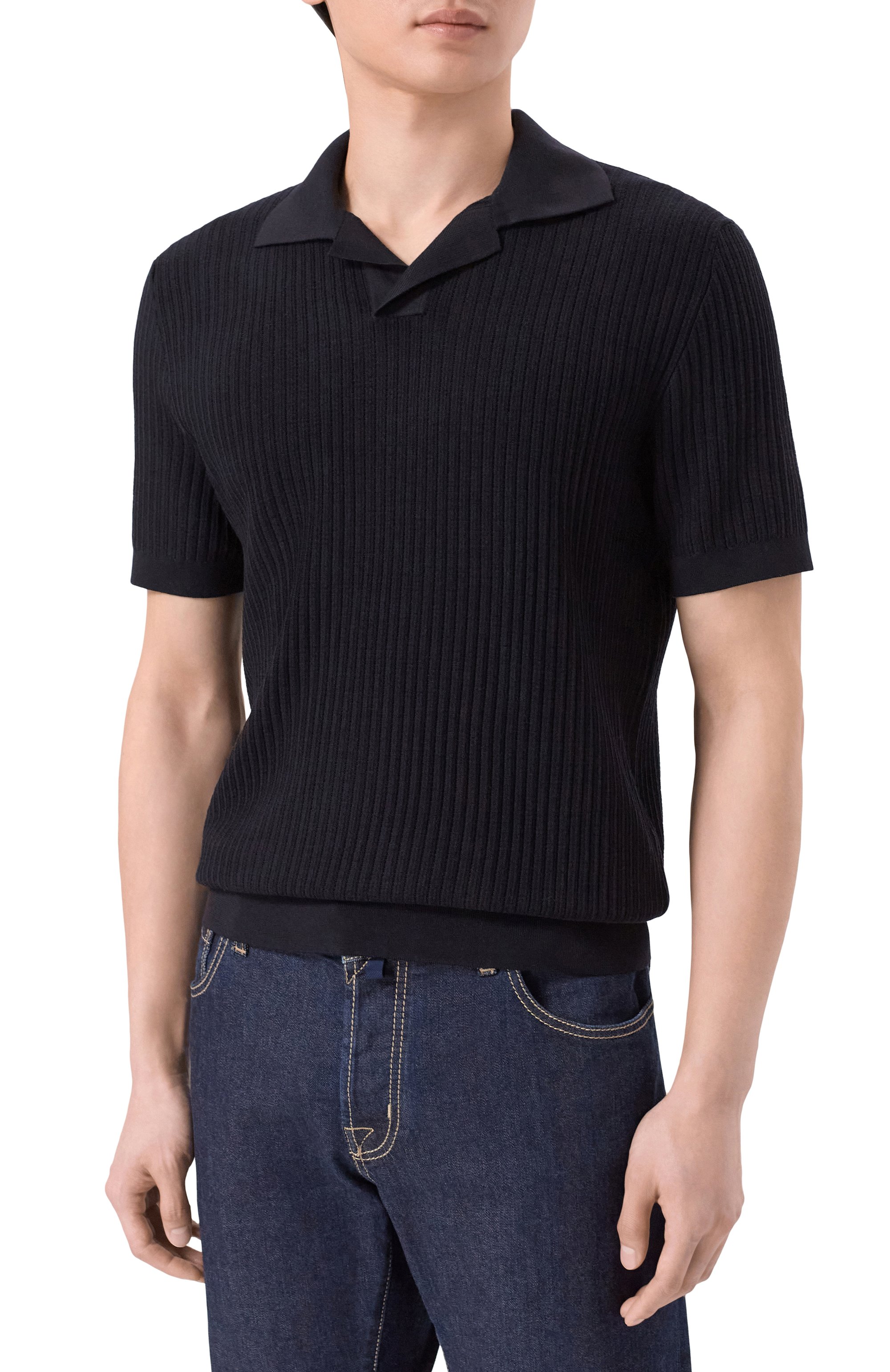 Шерстяное поло BRIONI темно-синего цвета по цене 165000 руб., арт. UMKC0L/PDK09, фото 3 Шерстяное поло BRIONI, арт. UMKC0L/PDK09, фото 3