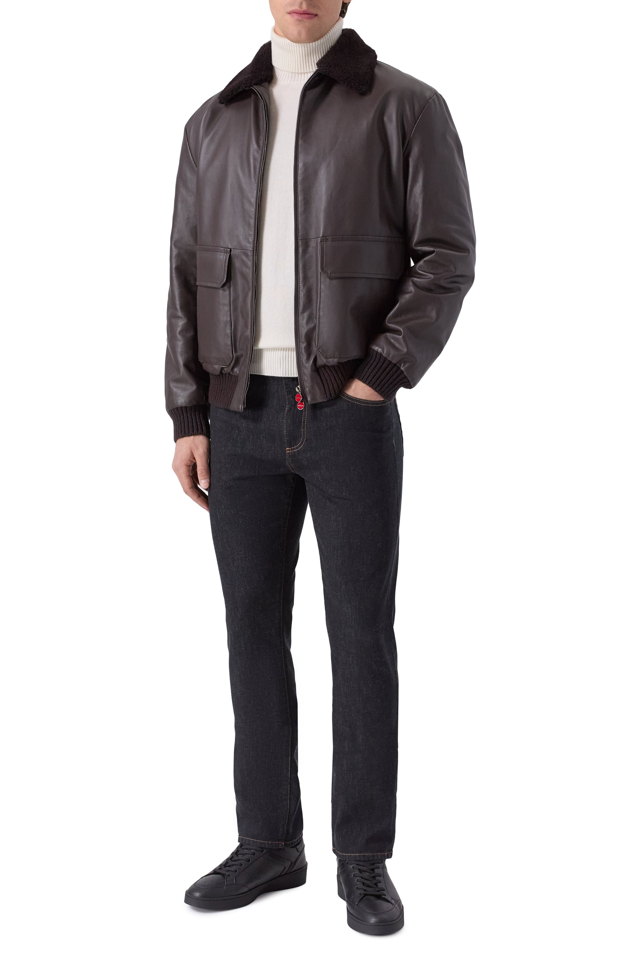 Кожаный бомбер KITON, арт. UW2240V0416H21, фото 2