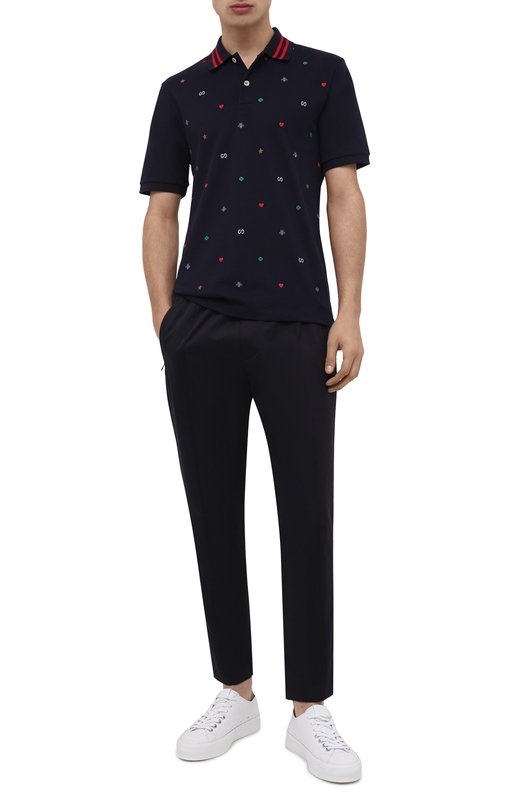 Хлопковые брюки Dolce & Gabbana GYACET/FUFJR Синий  GYACET/FUFJR Фото 2