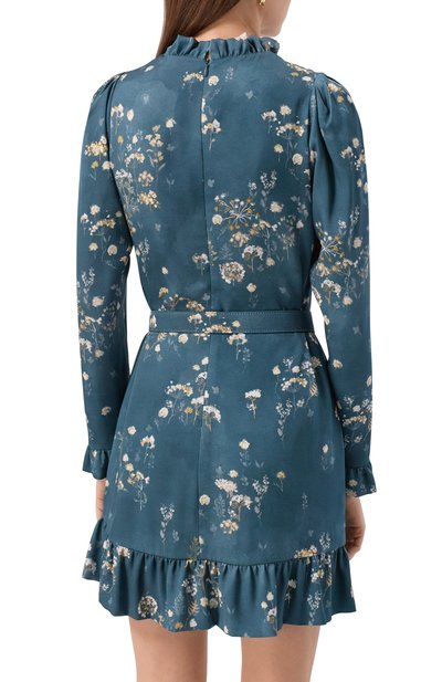 Шелковое платье OLOLOL бирюзового цвета по цене 79000 руб., арт. OLD220B/1010.FI505, фото 4 Шелковое платье OLOLOL, арт. OLD220B/1010.FI505, фото 4