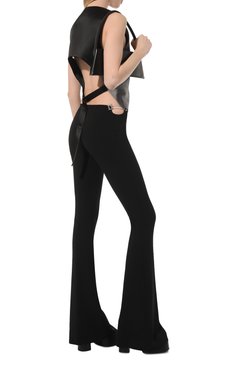 Женские брюки DSQUARED2 черного цвета, арт. S72KA1237/S60567 | Фото 2 (Материал внешний: Синтетический материал; Силуэт Ж (брюки и джинсы): Расклешенные; Стили: Гранж; Женское Кросс-КТ: Брюки-одежда; Длина (брюки, джинсы): Стандартные)