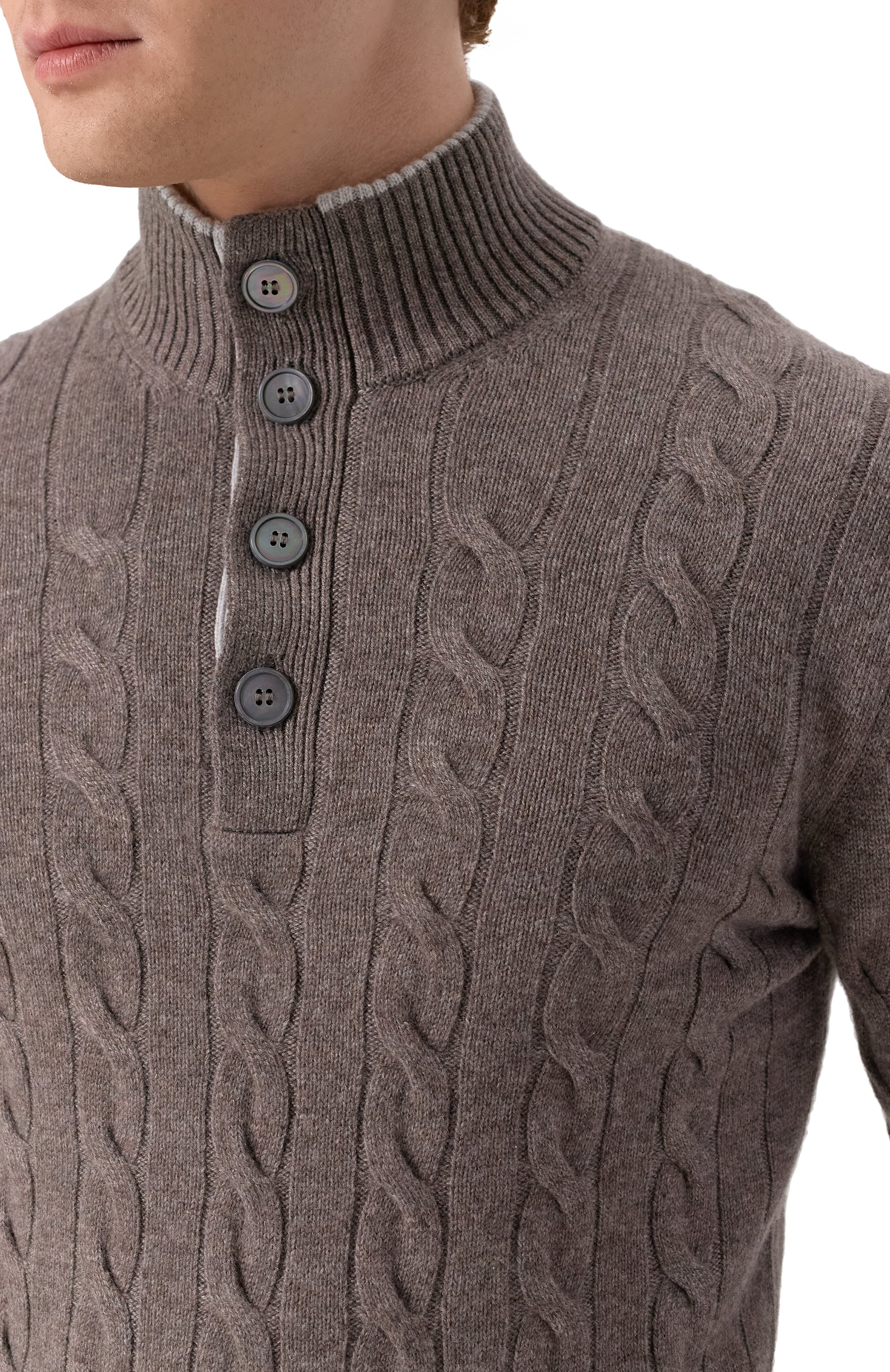 Кашемировый джемпер GRAN SASSO коричневого цвета по цене 89250 руб., арт. 23151/15572, фото 5 Кашемировый джемпер GRAN SASSO, арт. 23151/15572, фото 5