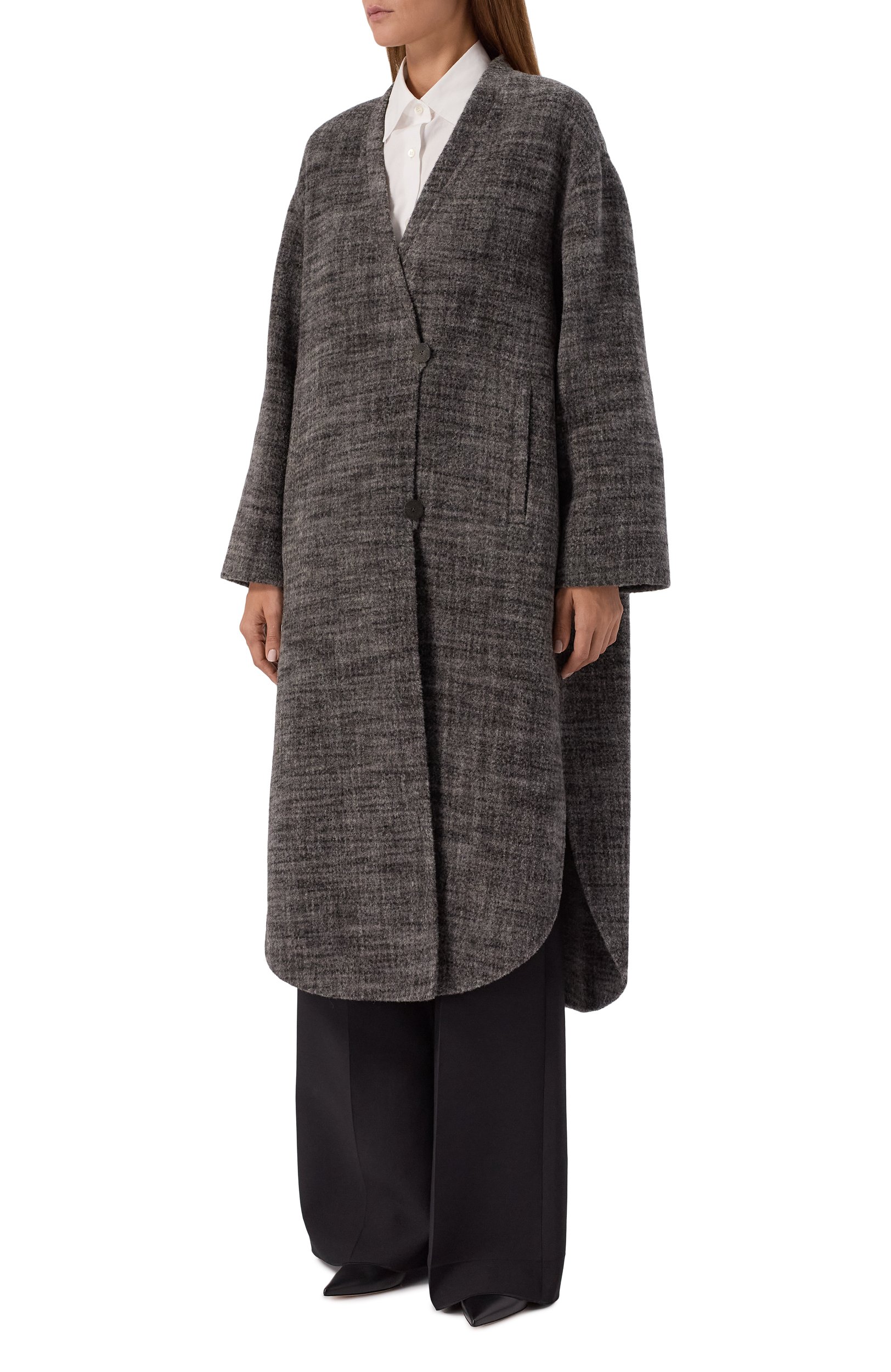 Шерстяное пальто GIORGIO ARMANI серого цвета по цене 644500 руб., арт. GW003531/TE23042, фото 3 Шерстяное пальто GIORGIO ARMANI, арт. GW003531/TE23042, фото 3