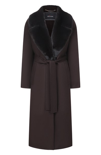 Женское кашемировое пальто с отделкой из норки KITON, арт. D62682K05I38