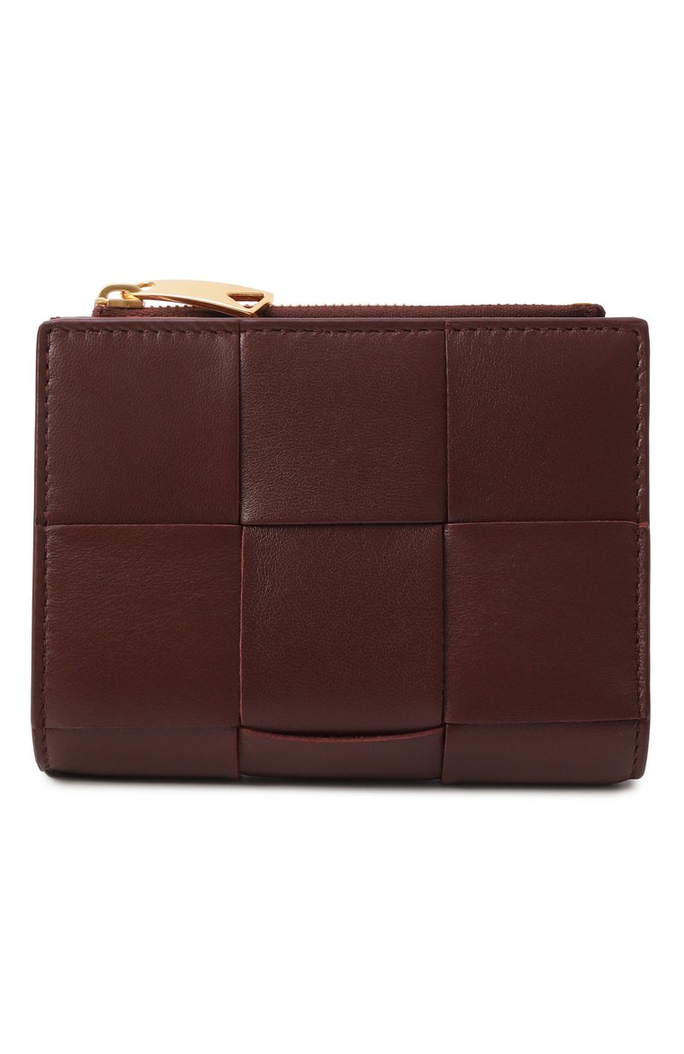 Женские кожаное портмоне BOTTEGA VENETA бордового цвета, арт. 742698/VCQC9 | Фото 1 (Нос: Не проставлено; Материал сплава: Проставлено; Материал: Натуральная кожа)