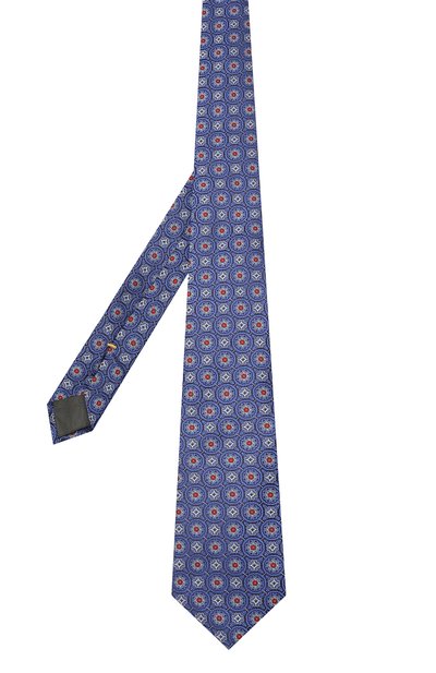 Шелковый галстук CANALI темно-синего цвета по цене 12700 руб., арт. 18/HJ03140, фото 2 Шелковый галстук CANALI, арт. 18/HJ03140, фото 2