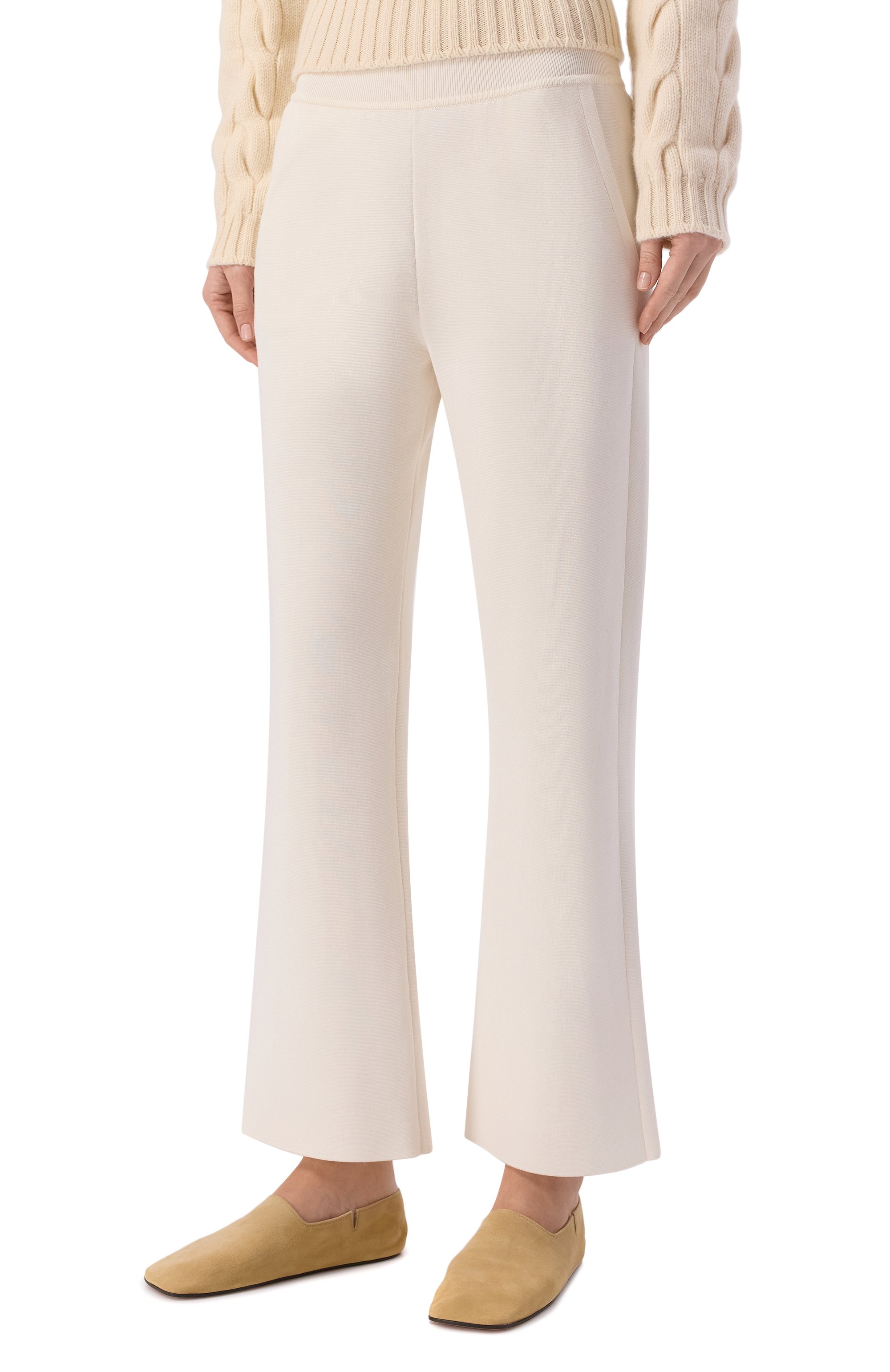 Брюки из шелка и хлопка LORO PIANA кремового цвета по цене 239000 руб., арт. FAM7808, фото 3 Брюки из шелка и хлопка LORO PIANA, арт. FAM7808, фото 3