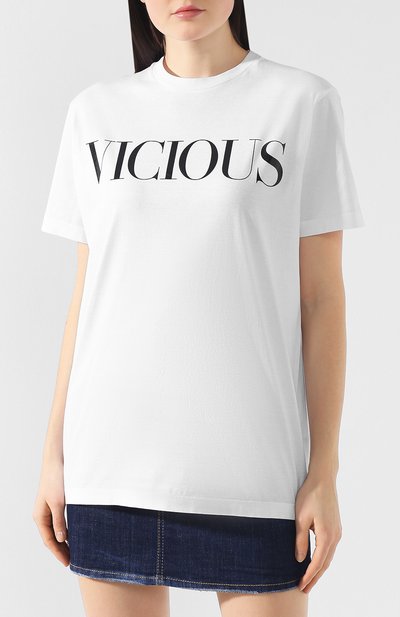 Хлопковая футболка DSQUARED2 белого цвета по цене 24750 руб., арт. S75GC0996/S22427, фото 3 Хлопковая футболка DSQUARED2, арт. S75GC0996/S22427, фото 3