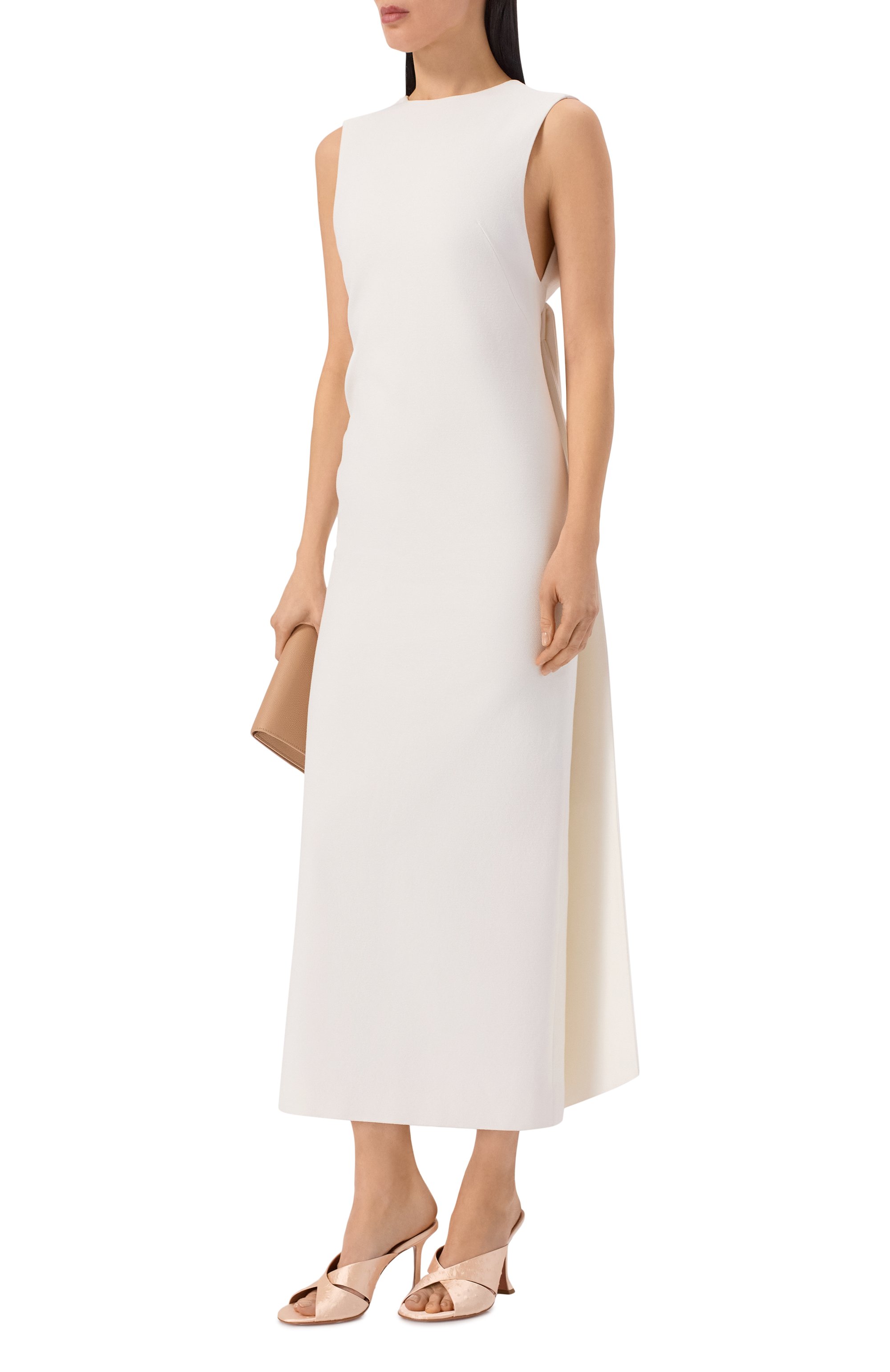 Атласные мюли salma 95 AMINA MUADDI, арт. SALMA SLIPPER 95/EMB0SSED 0STRICH SATIN, фото 3