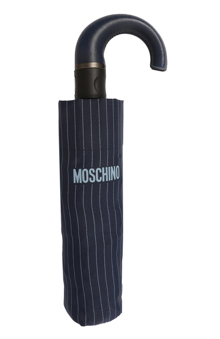 Мужской складной зонт MOSCHINO синего цвета, арт. 8509-0PENCL0SEF | Фото 4 (Материал: Текстиль, Синтетический материал; Нос: Не проставлено)