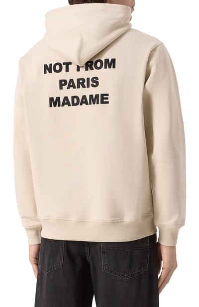 Хлопковое худи DROLE DE MONSIEUR бежевого цвета по цене 31400 руб., арт. PERM-H0162-C0127-MT, фото 4 Хлопковое худи DROLE DE MONSIEUR, арт. PERM-H0162-C0127-MT, фото 4