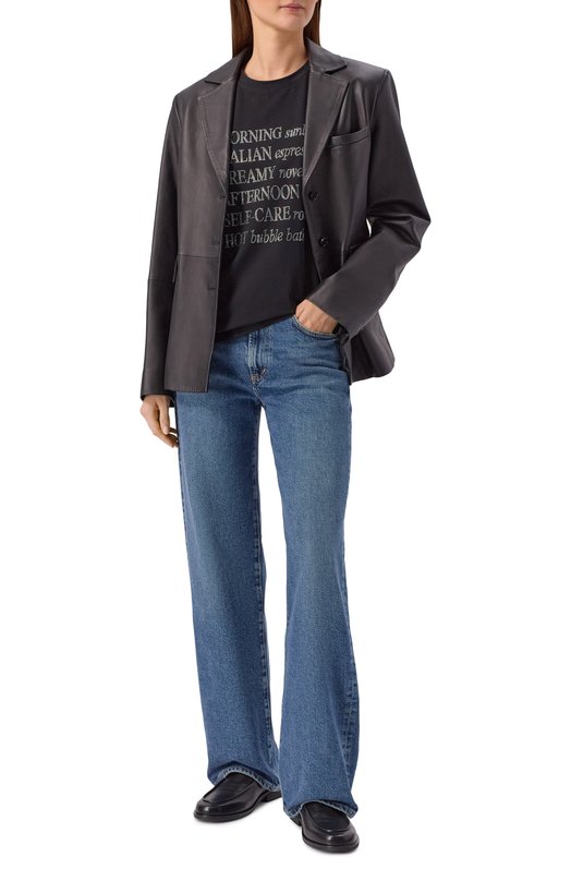 Хлопковая футболка с отделкой стразами Seven Lab CTR1.01.900.258.155 Чёрный  CTR1.01.900.258.155 Фото 2