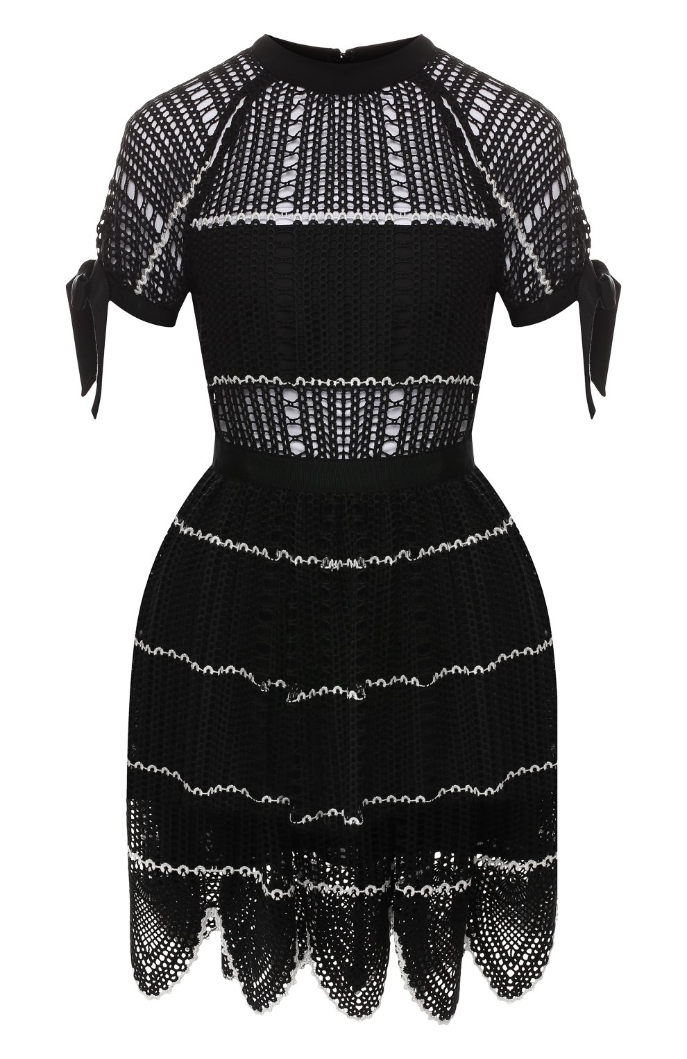 Вязаное платье SELF-PORTRAIT черного цвета по цене 29850 руб., арт. SP20-076, фото 1 Вязаное платье SELF-PORTRAIT, арт. SP20-076, фото 1