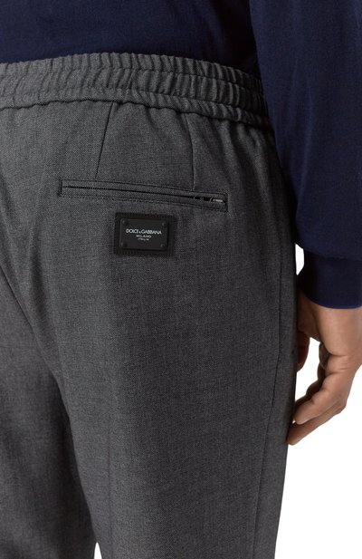 Брюки из шерсти и хлопка DOLCE & GABBANA темно-серого цвета по цене 89950 руб., арт. GYACET/GJ795, фото 5 Брюки из шерсти и хлопка DOLCE & GABBANA, арт. GYACET/GJ795, фото 5