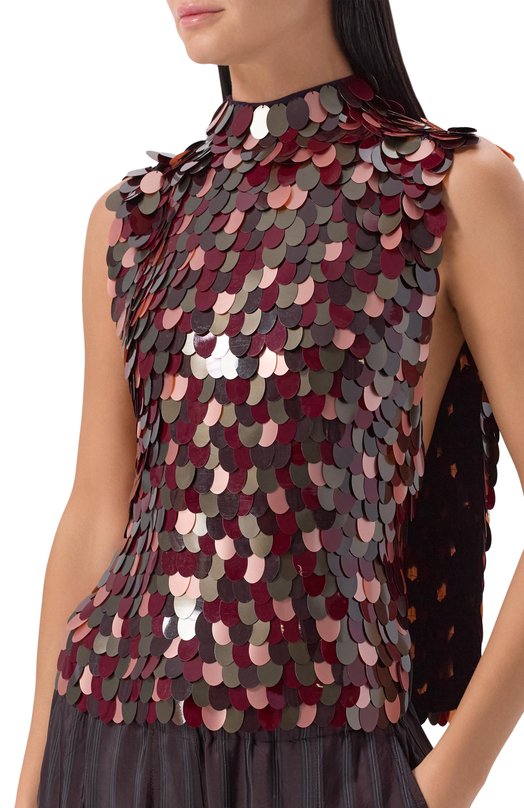 Топ из вискозы Dries Van Noten 252-010795-2317 Бордовый  252-010795-2317 Фото 5