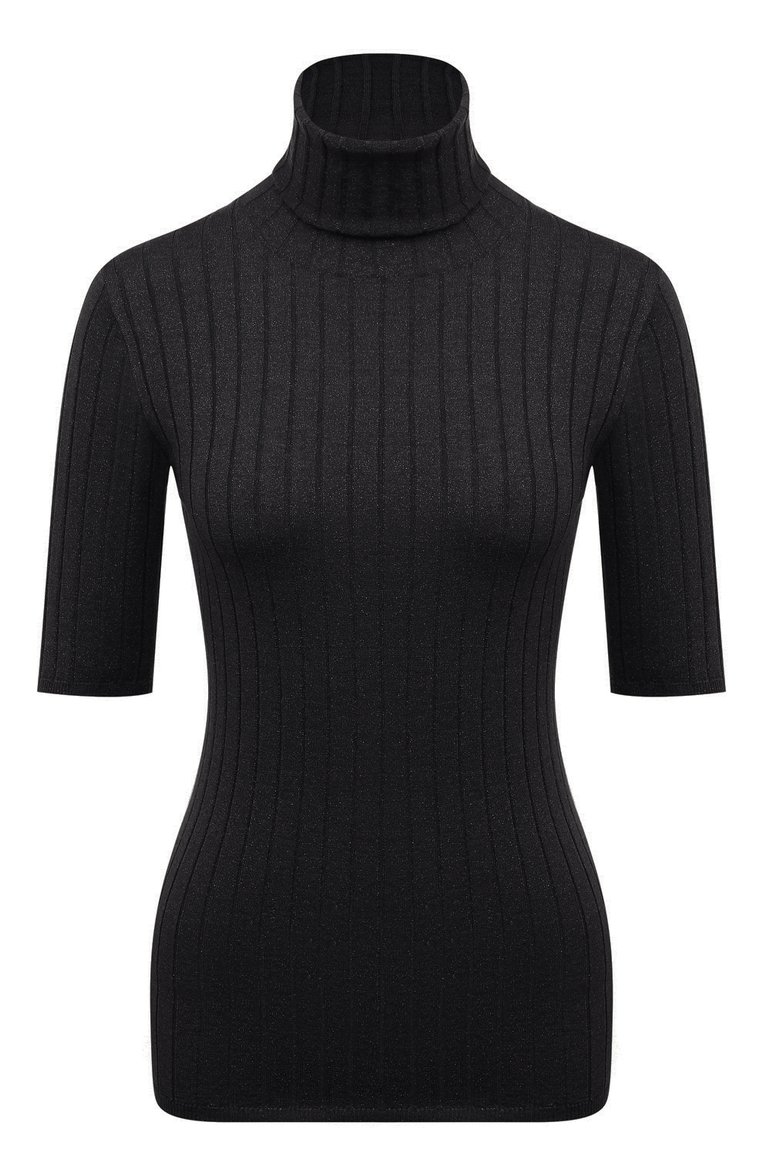 Женская темно-синяя водолазка из кашемира и шелка BRUNELLO CUCINELLI ...