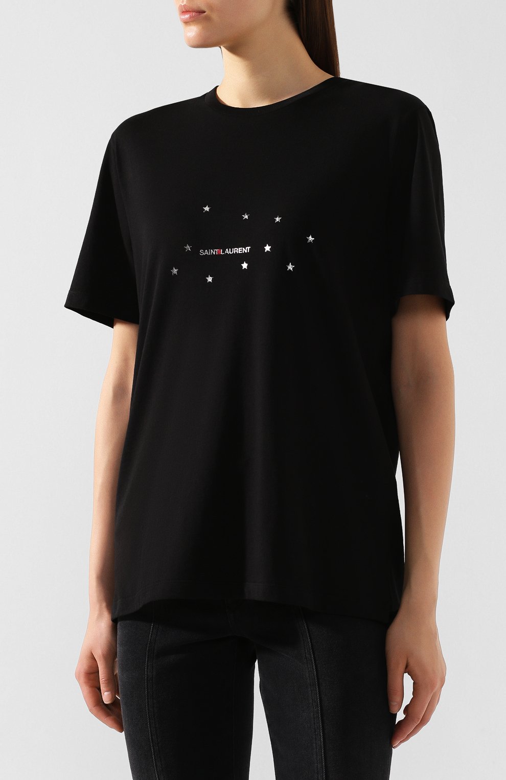 Хлопковая футболка SAINT LAURENT, арт. 577062/YBJF2, фото 3