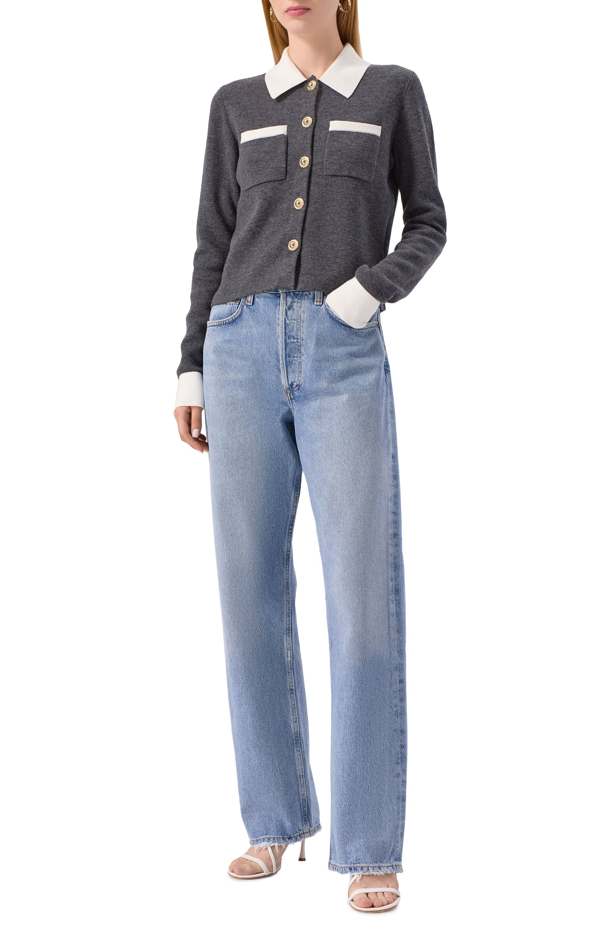 Кардиган из шерсти и кашемира SELF-PORTRAIT, арт. PF25-048C-GR, фото 2