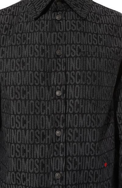 Хлопковая рубашка MOSCHINO темно-серого цвета по цене 62500 руб., арт. A0206/7623, фото 5 Хлопковая рубашка MOSCHINO, арт. A0206/7623, фото 5