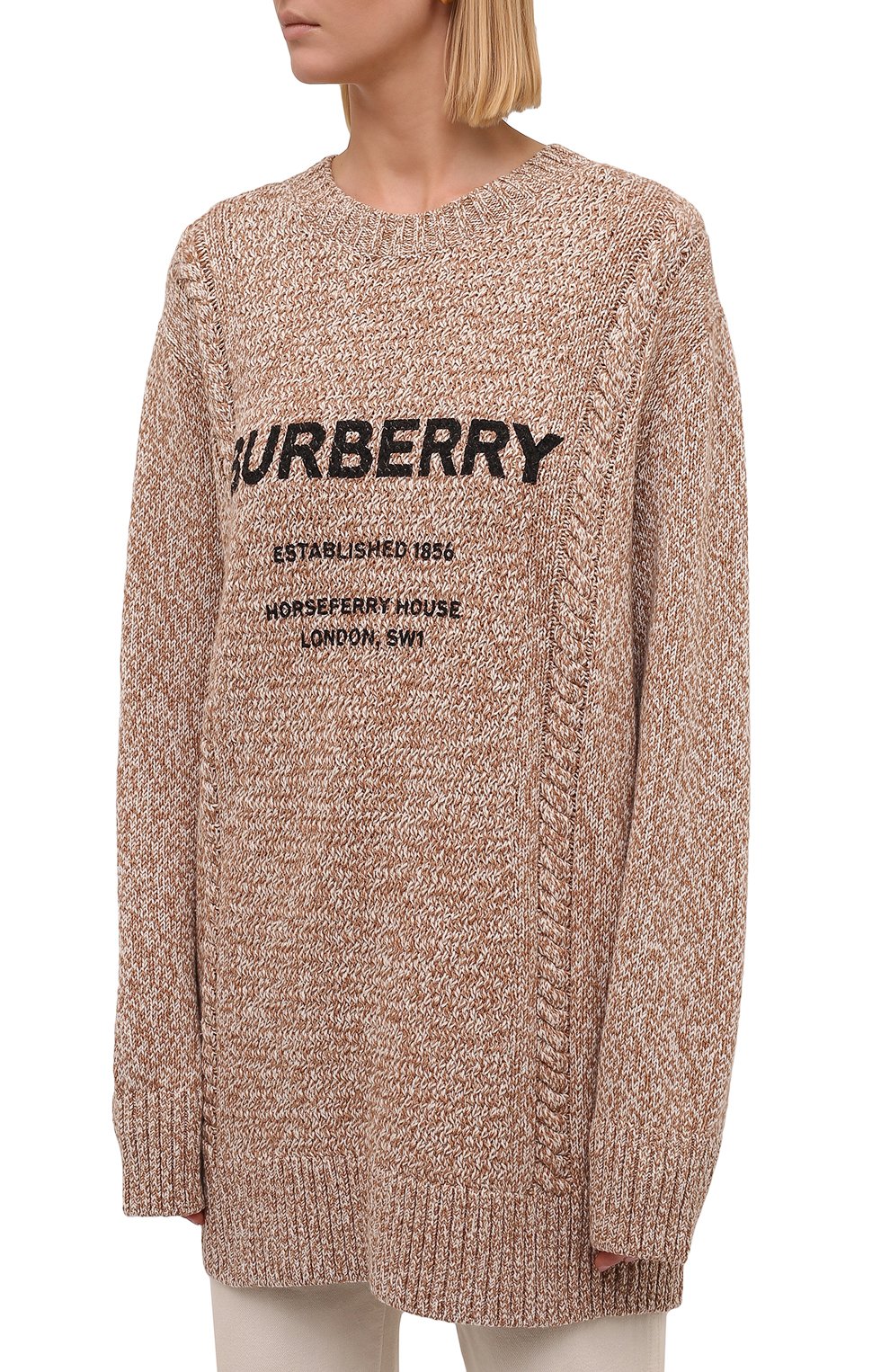 Свитер из шерсти и хлопка BURBERRY бежевого цвета по цене 118000 руб., арт. 8042432, фото 3 Свитер из шерсти и хлопка BURBERRY, арт. 8042432, фото 3
