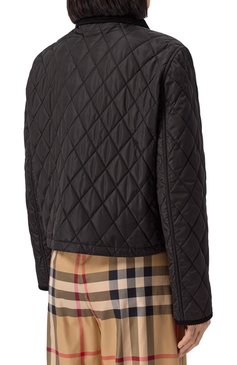 Женская куртка BURBERRY черного цвета, арт. 8105097 | Фото 4 (Рукава: Длинные; Материал внешний: Синтетический материал; Материал подклада: Хлопок; Длина (верхняя одежда): Короткие; Кросс-КТ: Легкие, Куртка; Стили: Кэжуэл)