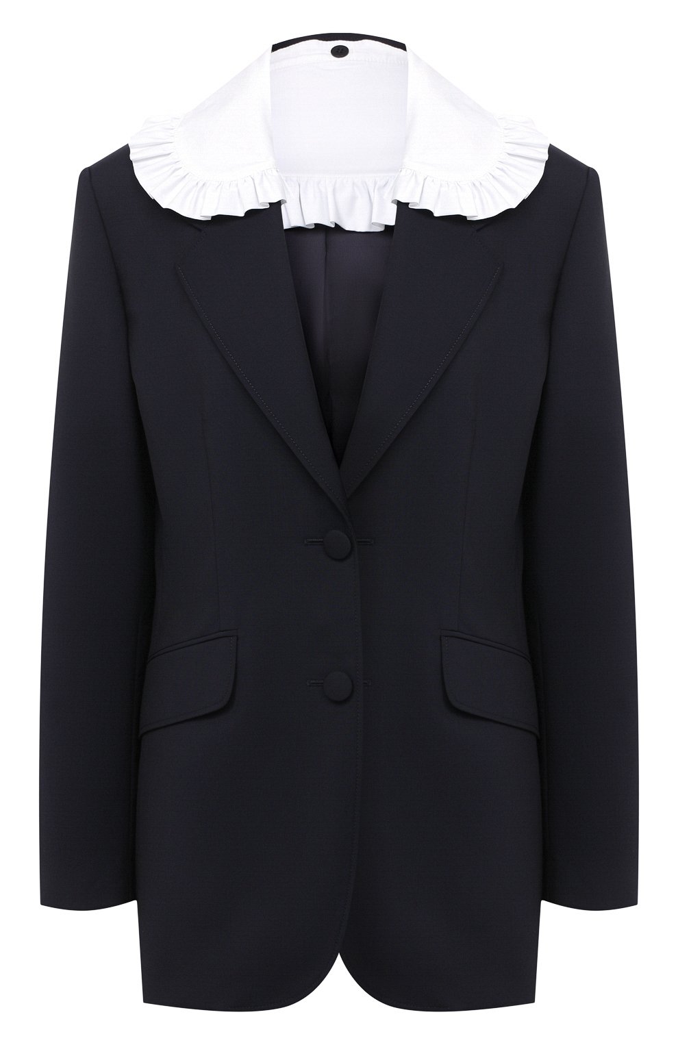 Шерстяной жакет MIU MIU синего цвета по цене 260000 руб., арт. MH1607-D39-F0008, фото 1 Шерстяной жакет MIU MIU, арт. MH1607-D39-F0008, фото 1