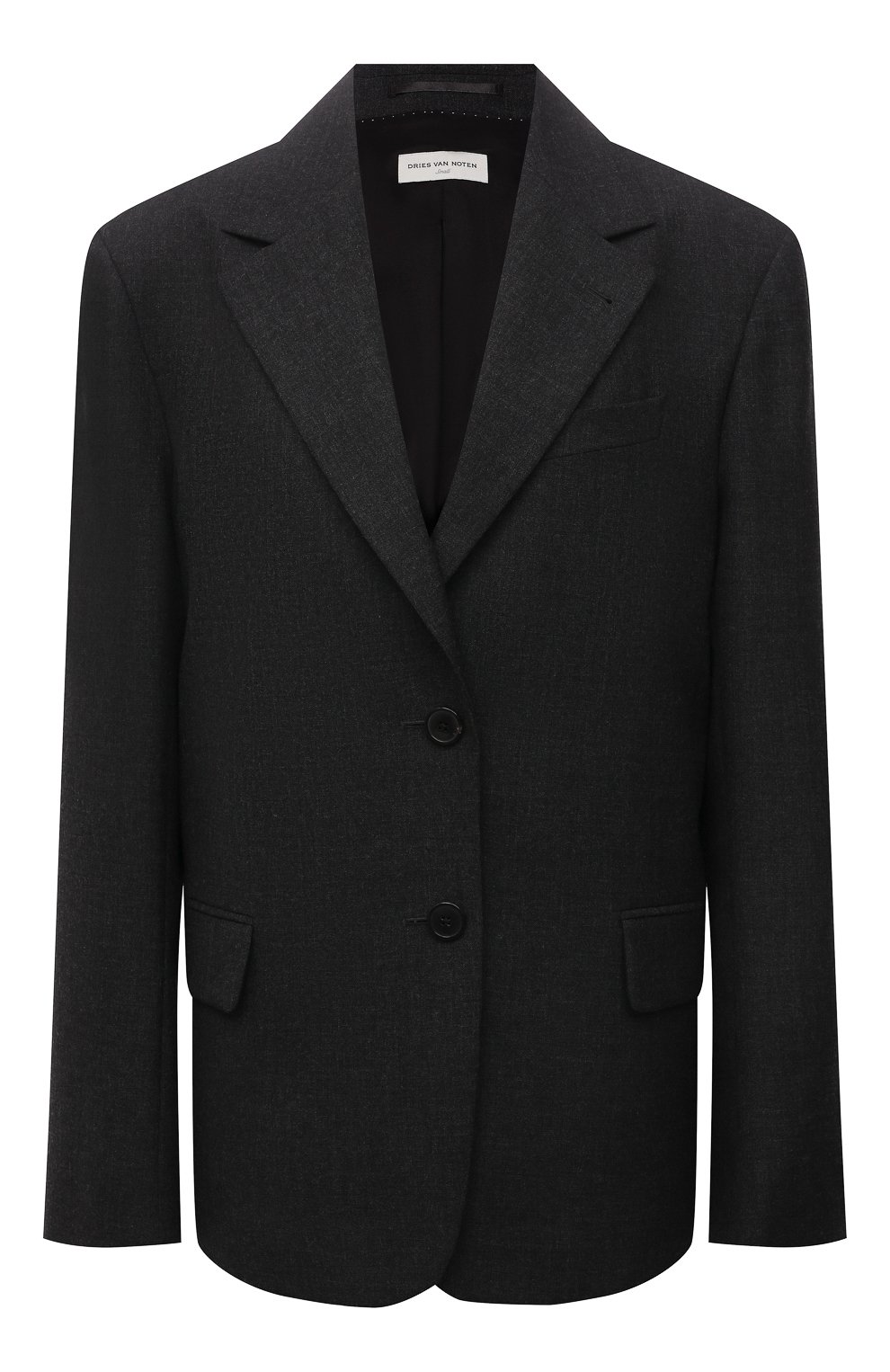 Шерстяной жакет DRIES VAN NOTEN темно-серого цвета по цене 105500 руб., арт. 212-010418-3183, фото 1 Шерстяной жакет DRIES VAN NOTEN, арт. 212-010418-3183, фото 1