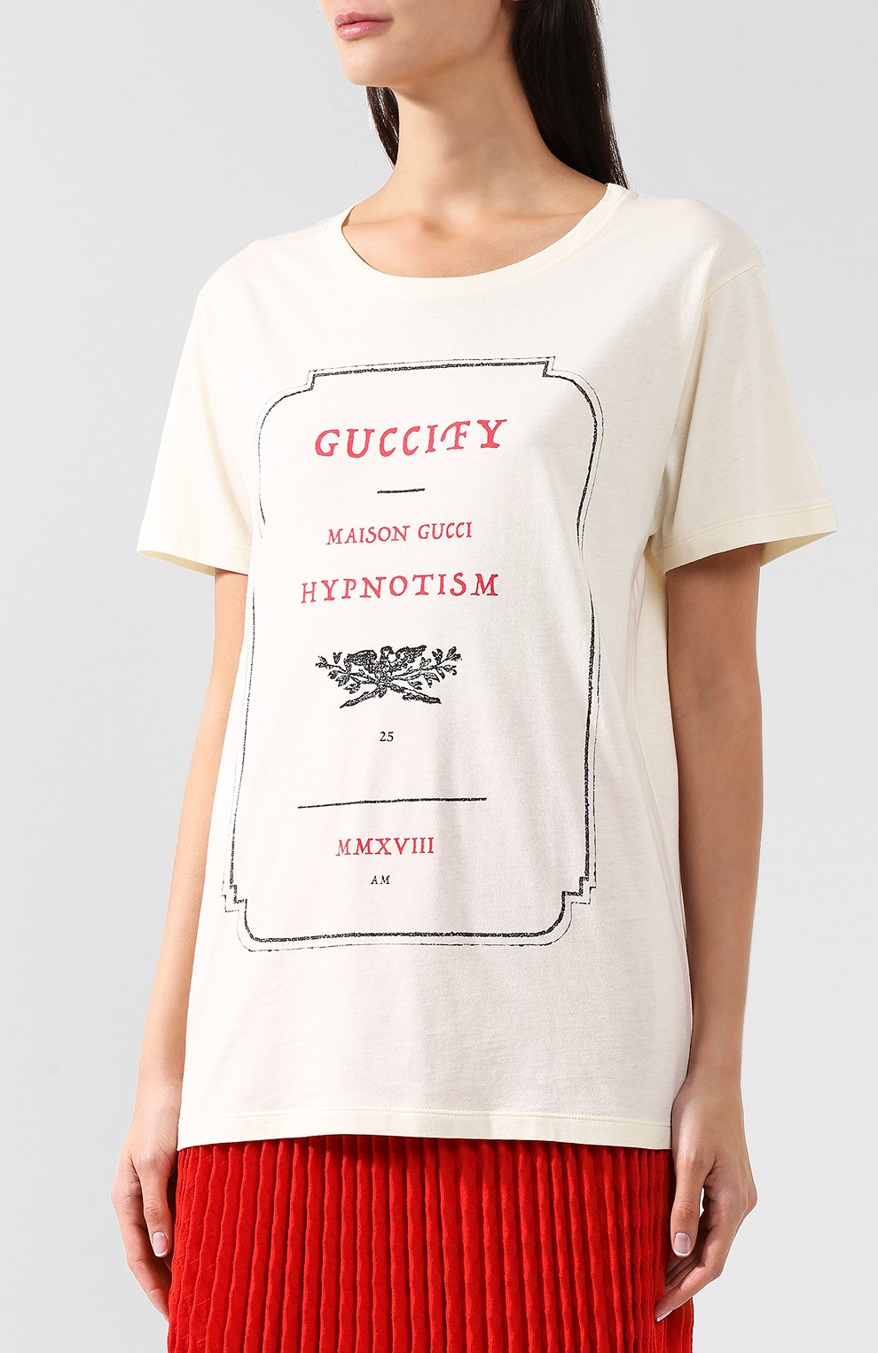 Хлопковая футболка с круглым вырезом и принтом GUCCI, арт. 492347/X3N38, фото 3