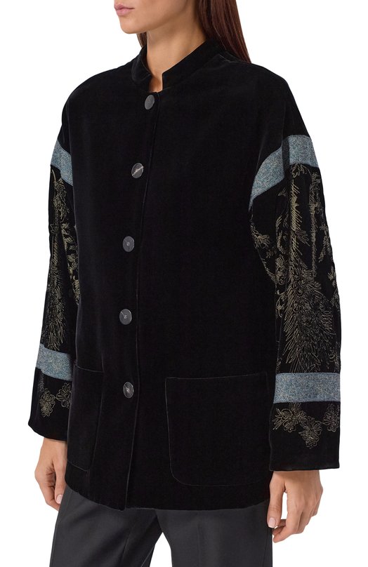 Бархатный жакет Giorgio Armani GW001953/TE10831 Чёрный  GW001953/TE10831 Фото 3