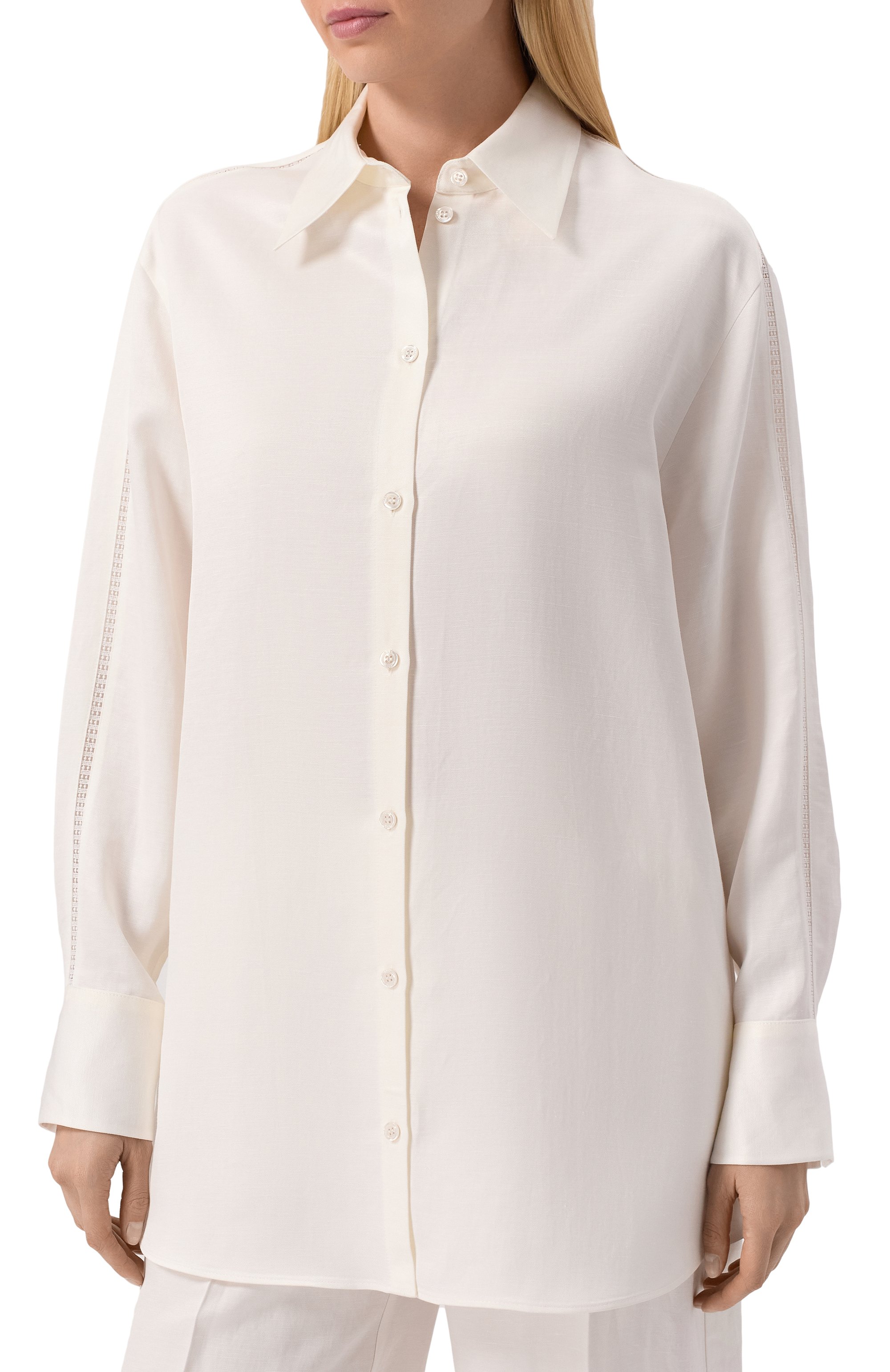 Рубашка из вискозы и льна BOSS, арт. 50535297, фото 3