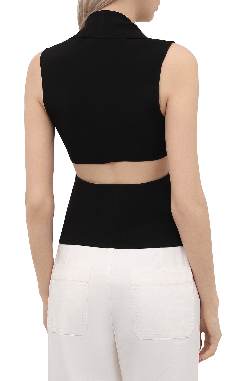 Топ NANUSHKA черного цвета по цене 32050 руб., арт. NAIA_BLACK_C0MPACT KNIT, фото 4 Топ NANUSHKA, арт. NAIA_BLACK_C0MPACT KNIT, фото 4