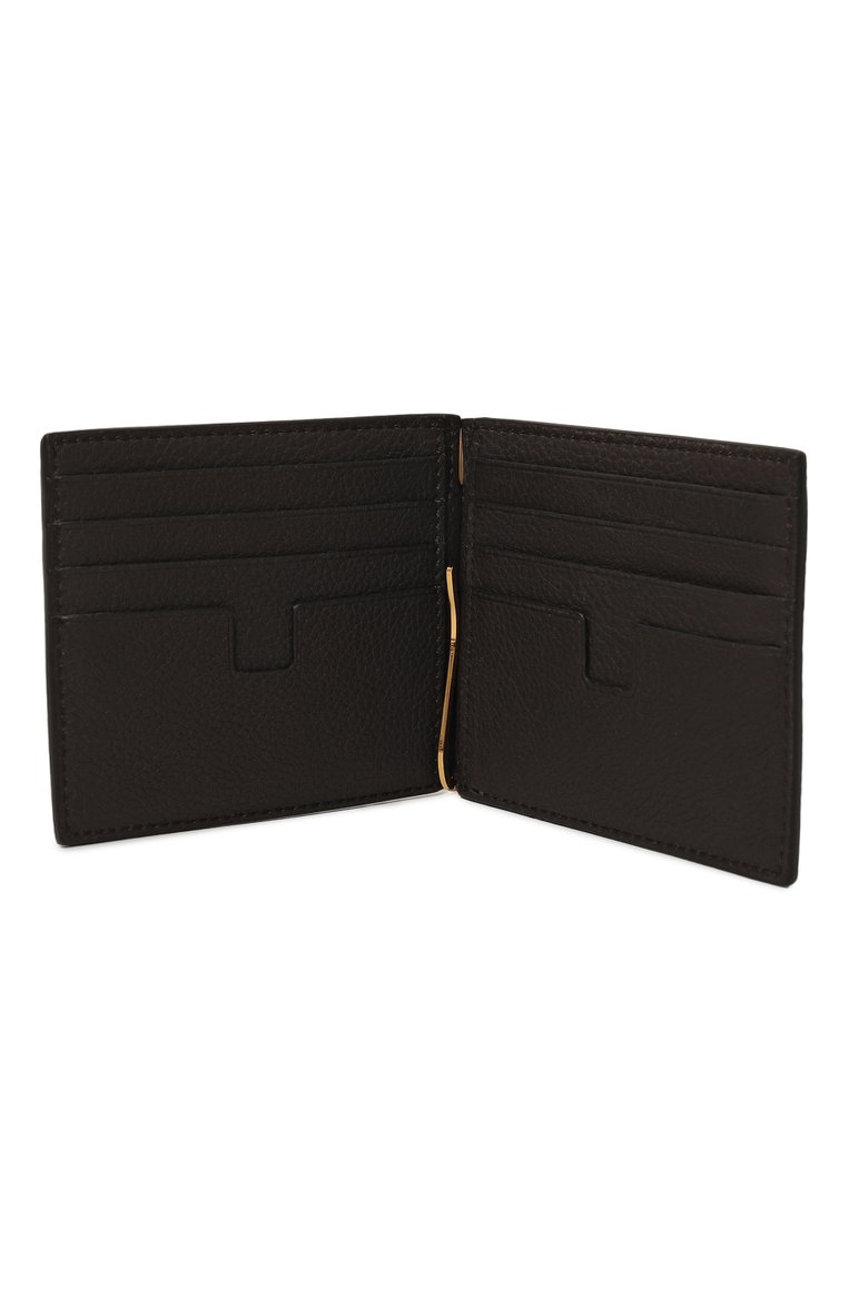Мужской кожаный зажим для купюр TOM FORD темно-коричневого цвета, арт. Y0231T/LCL158 | Фото 3 (Нос: Не проставлено; Материал: Натуральная кожа)