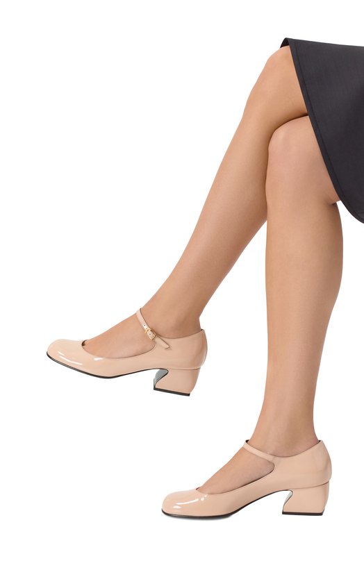 Кожаные туфли Si Rossi Mary-jane Sergio Rossi B12090/MMVV36 Бежевый  B12090/MMVV36 Фото 2