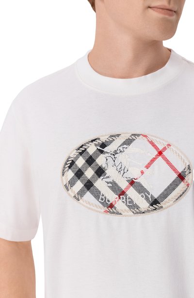 Хлопковая футболка BURBERRY, арт. 8128073, фото 5