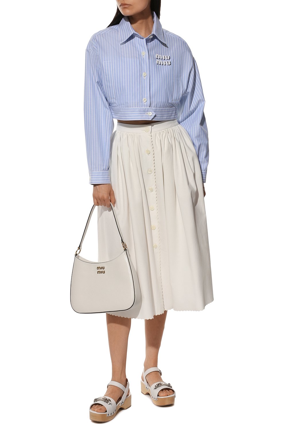 Хлопковая юбка MIU MIU, арт. MG1597-QZT-F0K74, фото 2