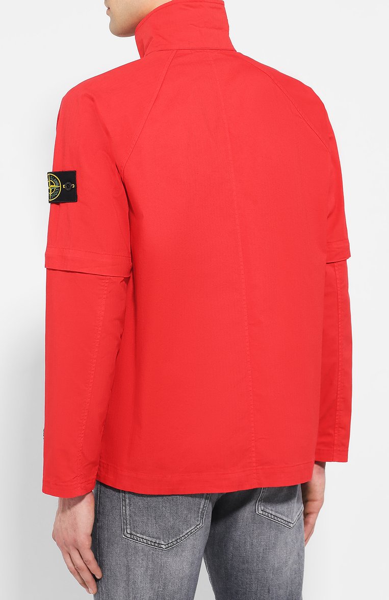 Мужская хлопковая куртка STONE ISLAND красного цвета, арт. 701510802 | Фото 4 (Статус проверки: Проверена категория; Материал внешний: Хлопок; Длина (верхняя одежда): Короткие; Мужское Кросс-КТ: Верхняя одежда; Кросс-КТ: Ветровки, Куртка, Легкие; Материал сплава: Проставлено; Драгоценные камни: Проставлено; Стили: Кэжуэл; Рукава: Длинные)