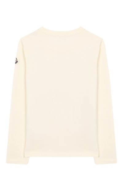 Хлопковый лонгслив MONCLER ENFANT белого цвета по цене 18500 руб., арт. E2-954-80741-50-87275/8-10A, фото 2 Хлопковый лонгслив MONCLER ENFANT, арт. E2-954-80741-50-87275/8-10A, фото 2