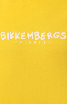 Мужская хлопковая футболка DIRK BIKKEMBERGS желтого цвета, арт. BKK3MTS01 | Фото 5 (Длина (для топов): Стандартные; Материал внешний: Хлопок; Материал сплава: Проставлено; Драгоценные камни: Проставлено; Рукава: Короткие; Принт: С принтом; Стили: Кэжуэл; Мужское Кросс-КТ: Футболка-одежда; Кросс-КТ: Джерси)