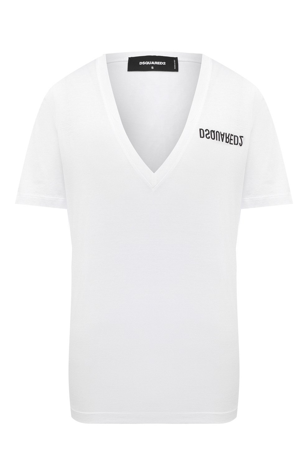 Хлопковая футболка DSQUARED2 белого цвета по цене 24050 руб., арт. S75GD0157/S23848, фото 1 Хлопковая футболка DSQUARED2, арт. S75GD0157/S23848, фото 1