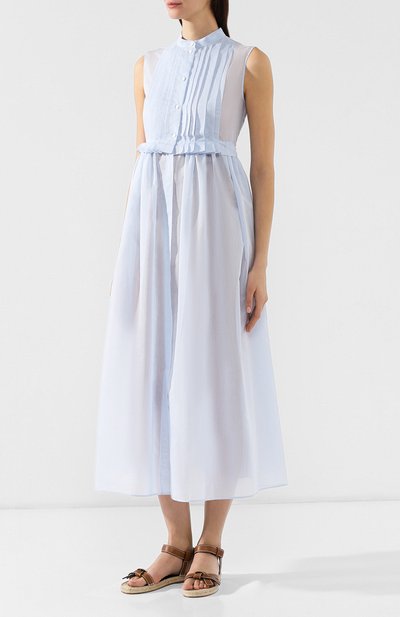 Платье из смеси хлопка и шелка JIL SANDER NAVY, арт. JNWM5011A/JM2550A, фото 3