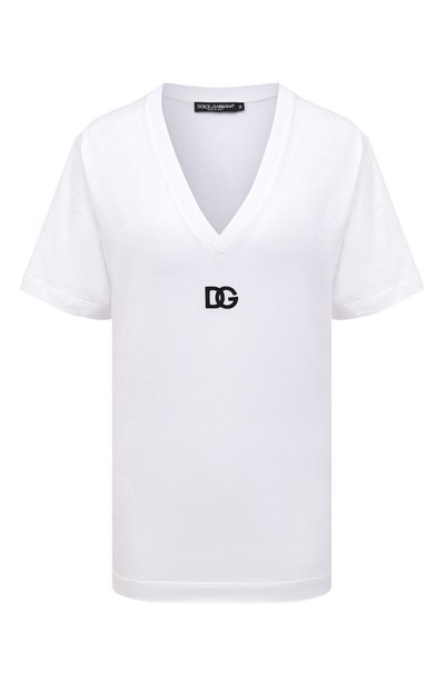 Женская хлопковая футболка DOLCE & GABBANA, арт. F8M65Z/G7I1Z