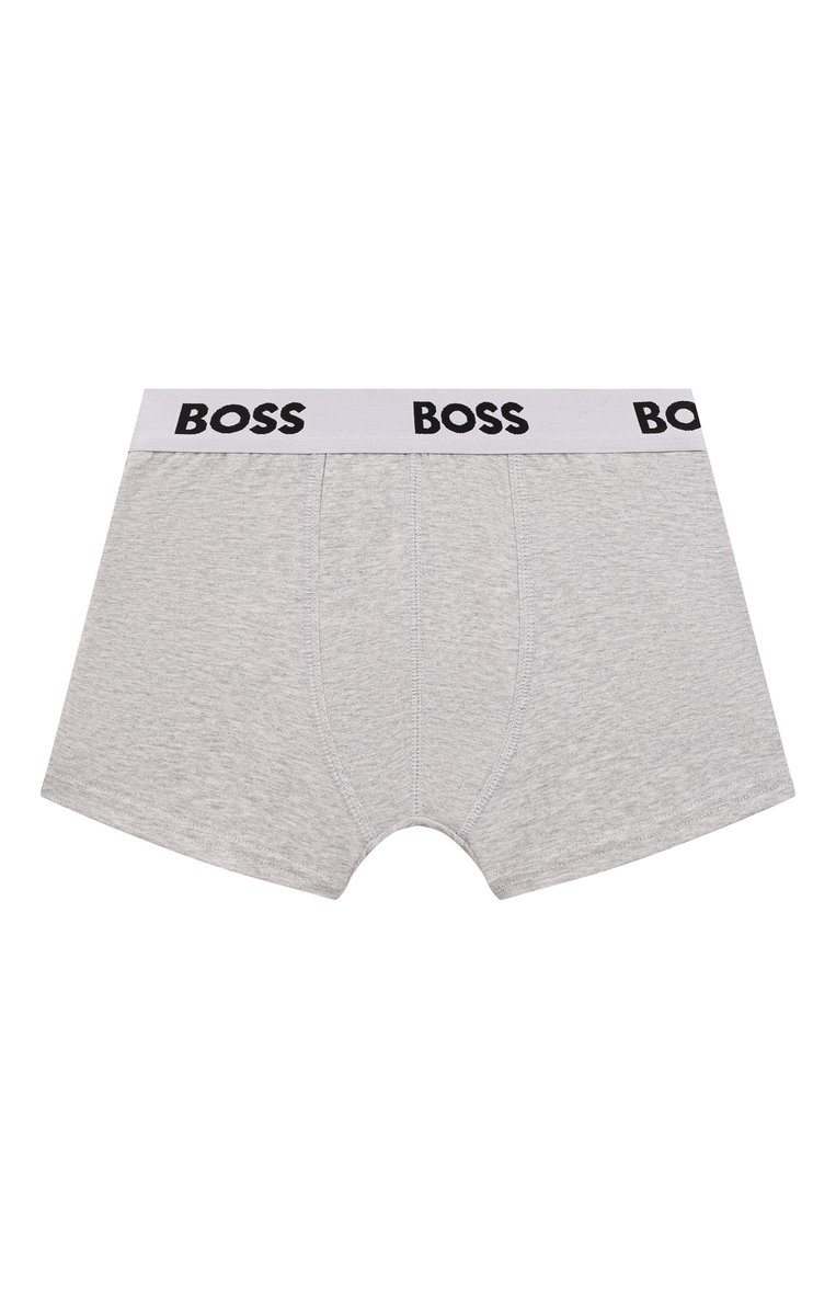 Детские комплект из двух боксеров BOSS разноцветного цвета, арт. J50974 | Фото 4 (Материал внешний: Хлопок; Рукава: Короткие; Ростовка одежда: 7 лет | 122 см, 9 лет | 134 см, 13 - 15 лет | 158 см, 12 лет | 152 см, 16 лет | 164 см, 5 лет | 110 см)