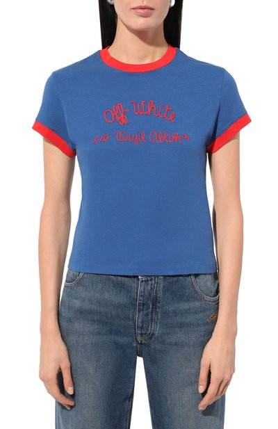 Хлопковая футболка OFF-WHITE, арт. 0WAA112F24JER001, фото 3